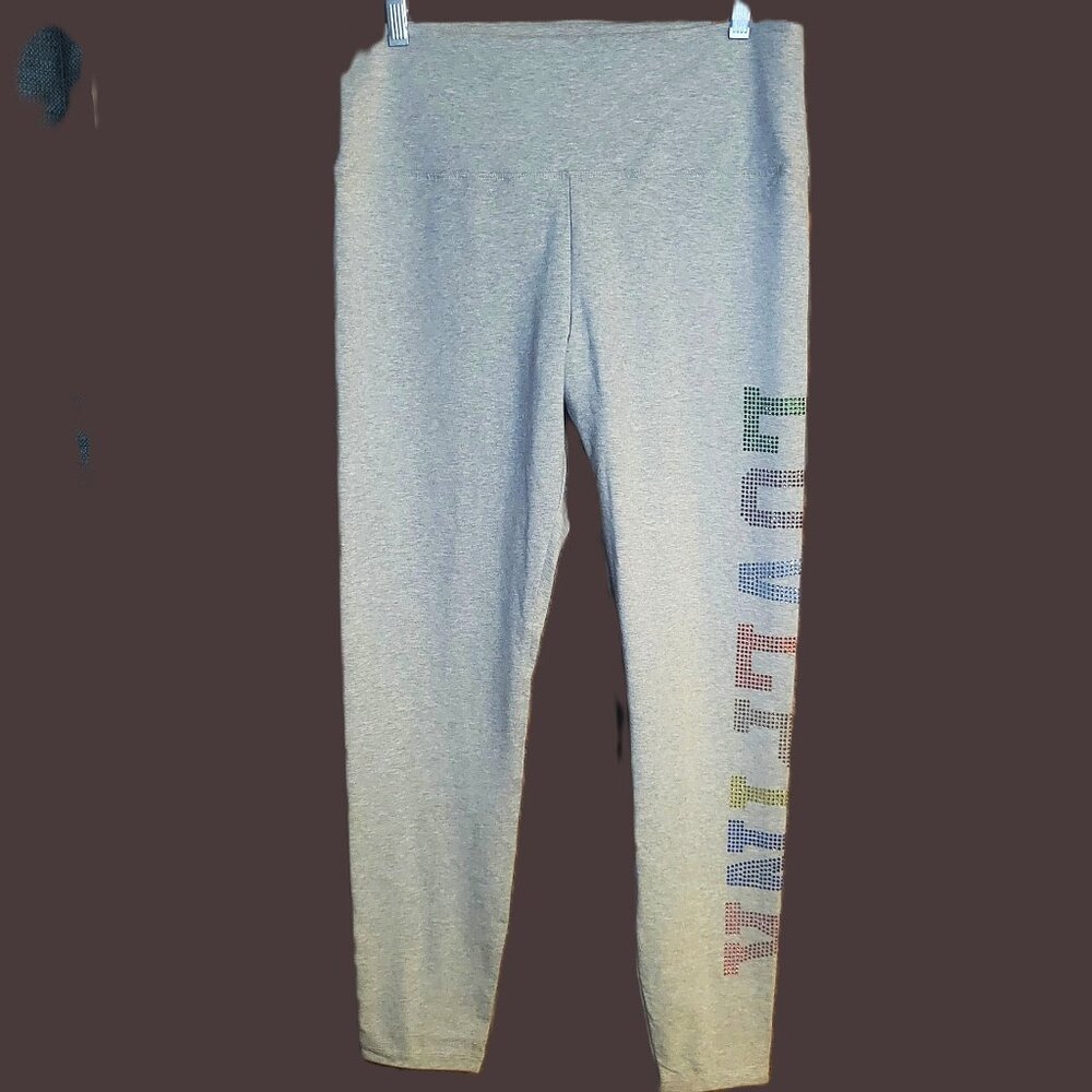 NWT! Victoria Secret PINK High Waist Full Length Legging Rainbow Rhinestone - XL - Picture 4 of 11